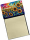 Caroline's Treasures Sunflowers in Color Sticky Note Holder, Refillable Dispenser, Self-Sticky Memo Pads