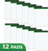 KAISA Legal Pads Writing Pads, Recycled Paper, 8.5"x11.75" Wide Ruled, 50 Sheets, Pack of 12 Pads, KSU-5293