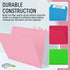 Pink File Folders, 1/3-Cut Tabs, Letter Size, 12-Pack, Durable Office Filing Folders for Documents and Papers