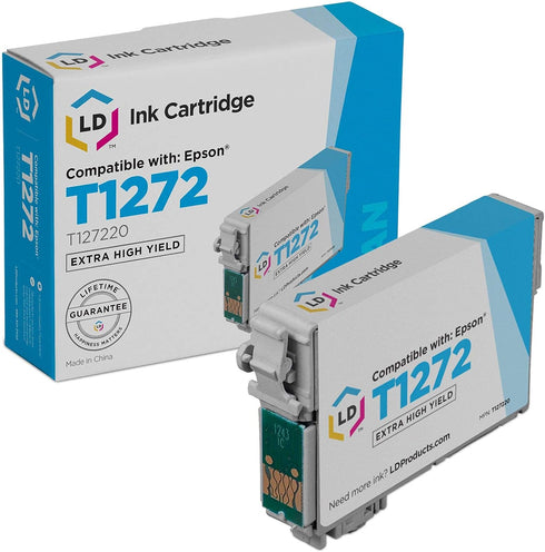 LD Products Compatible Ink Cartridge Replacement for Epson 127 T127220 Extra High Yield (Cyan) for Workforce 630 633