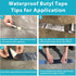 Butyl Waterproof Tape 6" W X 16' L, Upgraded Leak Proof Repair Butyl Seal Aluminum Tape for Boat and Pipe Sealing