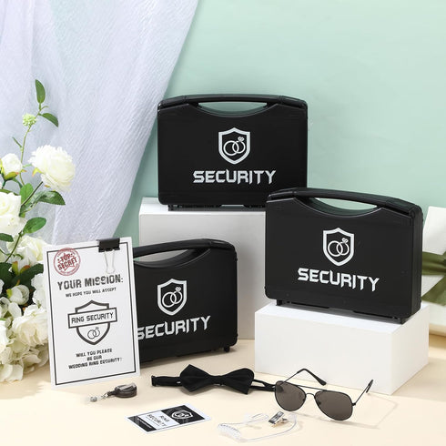 7 Set Mepase Pcs Ring Wedding Bearer Security Include Ring Bearer Box ID Badge Holder Sunglass Acoustic Earpiece Tube