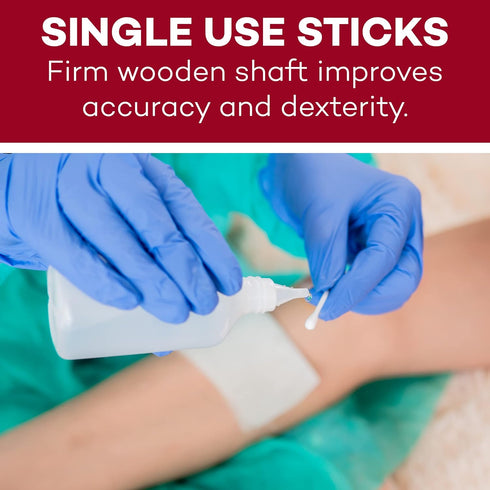 Dealmed 6" Cotton-Tipped Wood Applicators, 200 Sterile Cotton-Tipped Applicators for Medication and Crafts