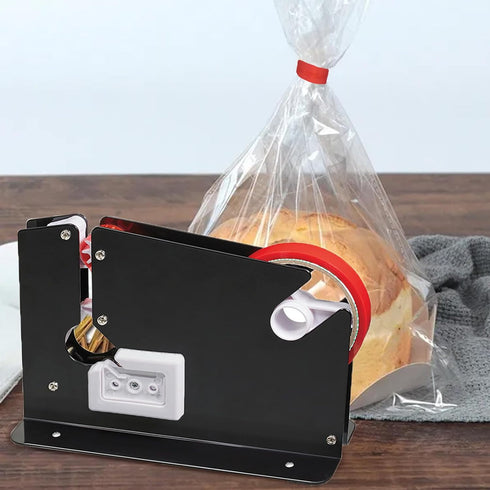 Heavy Duty Poly Bag Sealer Tape Machine, Steel Bag Sealing Dispenser for Fruits, Greens & Meat Packaging