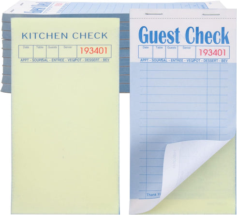 ESSENTIAL Guest Check Books 3.5" x 6.7", 500 Duplicates Server Note Pads