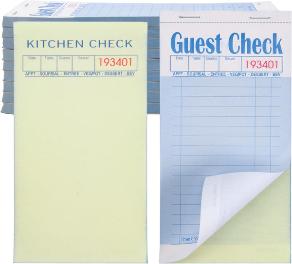 ESSENTIAL Guest Check Books 3.5" x 6.7", 500 Duplicates Server Note Pads