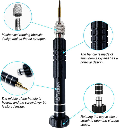 PTSLKHN 5-in-1 Multifunctional Eyeglass Screwdriver, S2 Steel Kits for Eyeglass, Sunglasses, Electronics, Jewelry