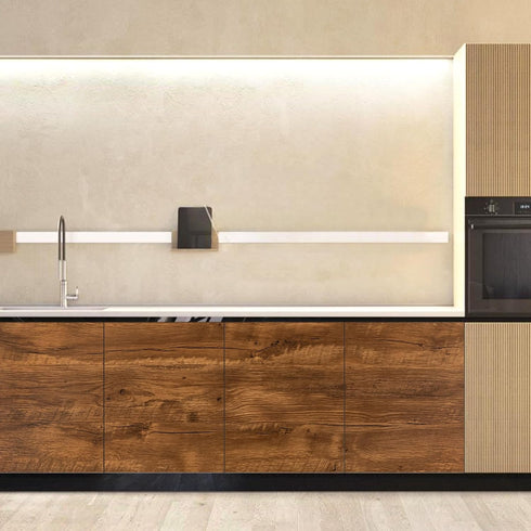 practicalWs Wood Contact Paper, 17.7in x 118.1in Brown Peel and Stick Wallpaper for Countertops and Cabinets