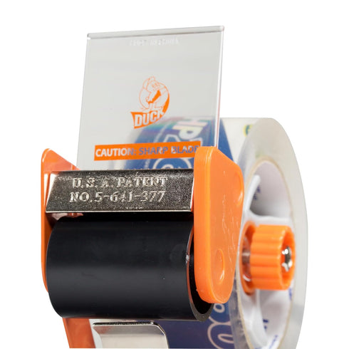 Duck High Performance Clear Packing Tape with BladeSafe Dispenser – HP260 Strong Tape for Shipping, 3" Core, 1.88" x 60