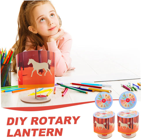 2pcs Toddmomy DIY Paper Rotary Lantern Kit for Boy Girl Festive Craft Material for School Science Projects for Chinese
