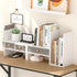 X-cosrack Wood Expandable Desktop Bookshelf, Adjustable Storage Organizer with Drawers for Office Supplies, Makeup,