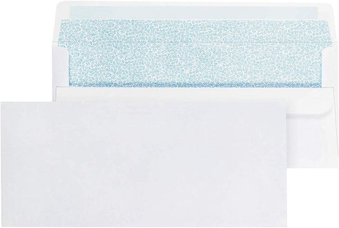 Mead #10 Business Envelope, Self Seal, Security Tinted, 4-1/8" x 9-1/2", White, 100/Box (CO284)
