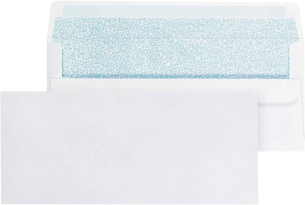 Mead #10 Business Envelope, Self Seal, Security Tinted, 4-1/8" x 9-1/2", White, 100/Box (CO284)