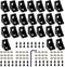 24 Set Black 2020 Series Aluminum Extrusion Profile Connector Set, Includes 24pcs Corner Brackets and 48pcs T-Slot Nuts