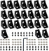 24 Set Black 2020 Series Aluminum Extrusion Profile Connector Set, Includes 24pcs Corner Brackets and 48pcs T-Slot Nuts