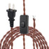 RTNLIT 16.4Ft Twisted Cloth Covered Lamp Cord with Switch Button and Molded Plug, 18-Gauge Fabric Electrical Cord,