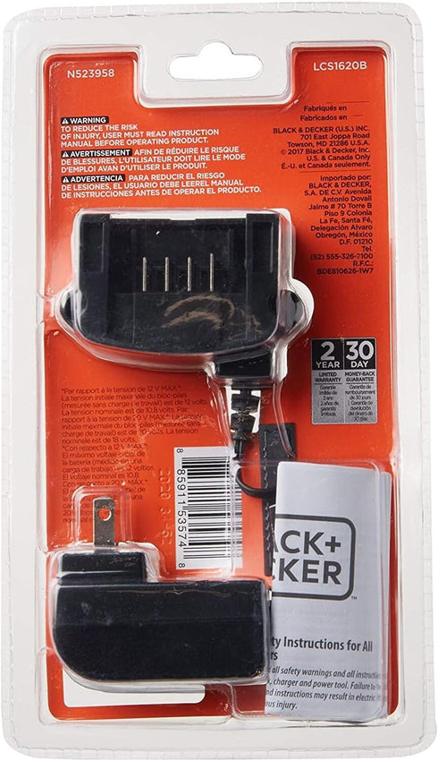 BLACK+DECKER 20V 12V 20V (LCS1620B) MAX Lithium Battery Charger, Compatible with and Battery, Battery Sold Separately