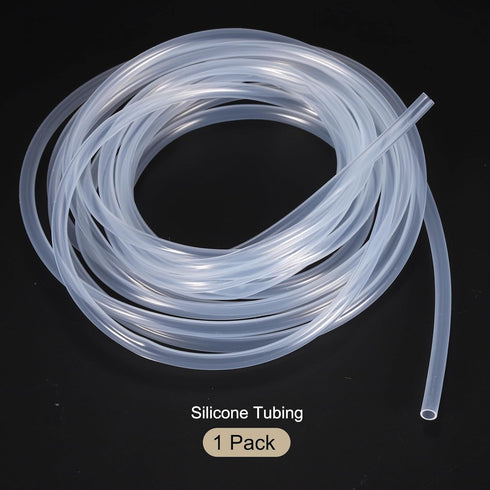 10ft 1/8" ID x 5/32" OD Clear Silicone Tubing, 3mm x 4mm Industrial Plastic Hoses for Pump Siphoning