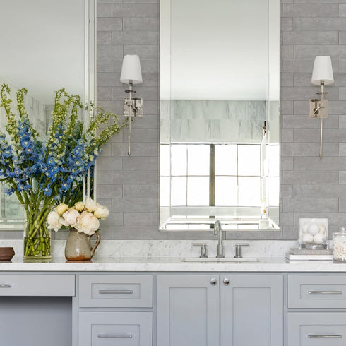 10-Sheet W&S Peel and Stick Matte Warm Grey Subway Tile,Stick on Backplash for Kitchen,Thicker Waterproof Luxury