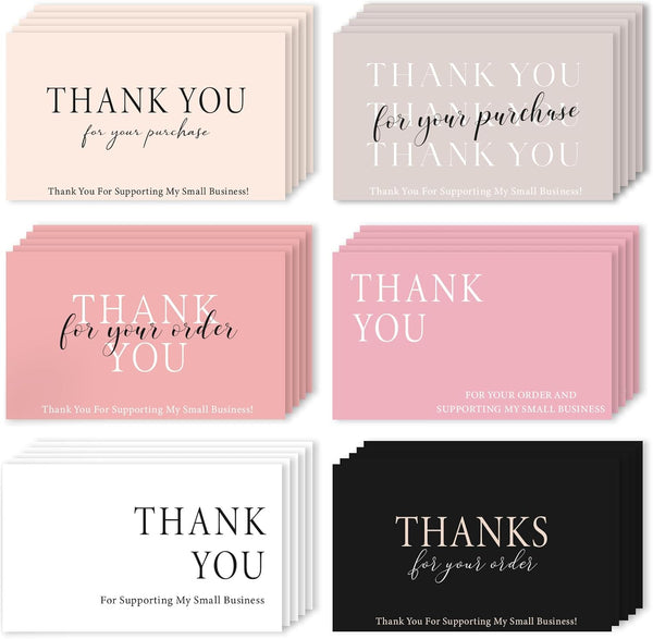 Kanluara 300PCS Thank You For Supporting My Business Cards 2 x 3.5 Inches