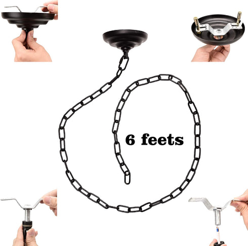 3.2 Heavy Duty Canopy Kit and feet Pendant Light Fixture Chain for Chandelier or Swag Light Fixtures,Vintage Black