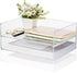 Yulejo 2 Pcs Acrylic Desk Organizers, Tier Paper File Organizer Tray, Stackable Clear Desk Accessories