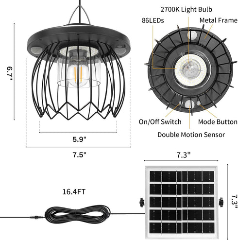 16.5ft Dimmable AEQ Solar Shed Light Outdoor, Gazebo Lights Solar Lights Work Day/Night for Porch Barn Chicken Coop