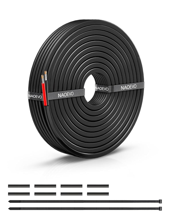 14 Gauge Wire 2 Conductor Electrical Wire, 14 AWG Stranded PVC Cord, 12V Low Voltage for Automotive LED Strips