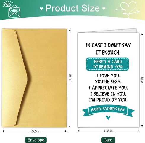 Chenive Husband Father's Day Card Gifts from Wife, Sweet Fathers Day Cards Gifts for Husband Boyfriend, Happy Fathers
