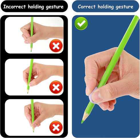 Mabor 15Pcs Kids Pencil Holder Tripod Pencil Soft Grip Pencil Grippers for Kids Handwriting Correction Finger Posture