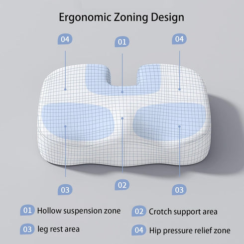 WMM Tailbone Tailbone, Seat Cushion & Lumbar Support Pillow for Office Chair, Car Seat Wheelchair Travel, Reduce