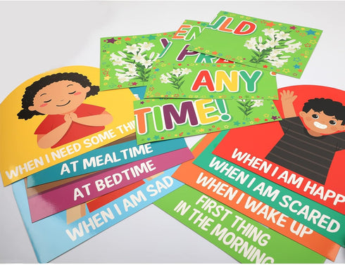 When Should I Pray Cutouts Classroom Bulletin Board Decoration Set for Religious Classroom and Sunday School