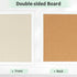 DOLLAR BOSS 24" x 18" Double-Sided Cork Board with Linen for Office Home School, 20 Pushpins, 10 Clips