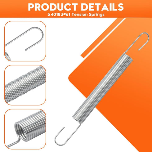 DZBQ 4 Pack 4 Inch 540183#61 Mechanical Extension Springs with Hook Ends, Steel Extension Spring, Small Extension