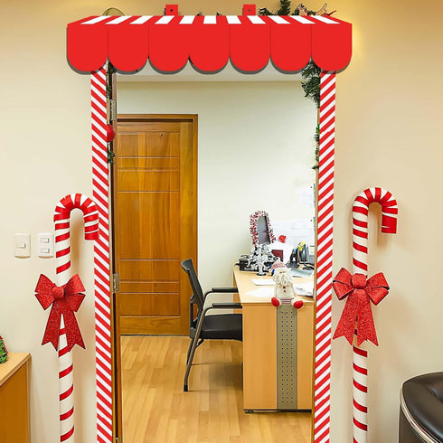 TaoBary 4 Pcs 3D Awning Wall Decorations and 59 ft Bulletin Board Borders Trim for Graduation School Classroom