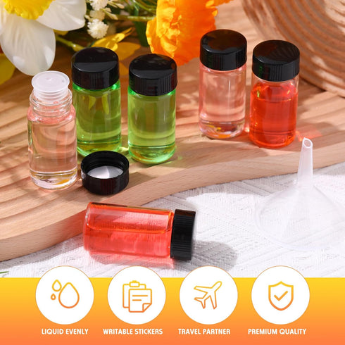 220 Pack 20 ml Clear Glass Vials, Small Empty Sample Bottles with Screw Cap and Plastic Mini Funnels