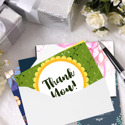 56 4 6 Inch Eilyliafe Bulk Thank You Cards, Assorted Thank You Cards with Envelopes, Matching Stickers and Storage Box