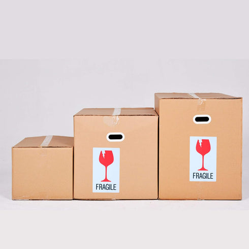 Hybsk 3 x 5 Fragile with Broken Glass Safe Handling Stickers - 100 Adhesive Labels Per Roll