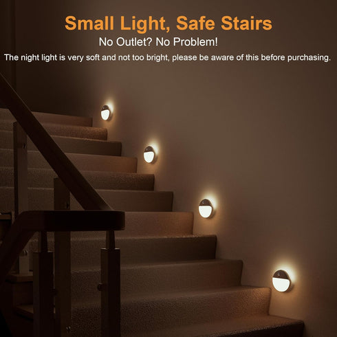 YUNLEX 2 Pack 2.6" Dimmable 3 Motion Sensor Light Indoor, Small Stick on Lights for Stairs, Bathroom, Battery Night