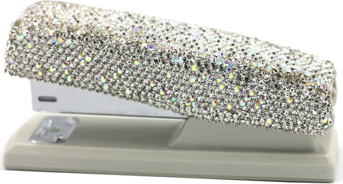 Rhinestone-Studded Desktop Stapler, 20 Sheet Capacity, Non-Slip Base, 1000 Staples for Home and Office