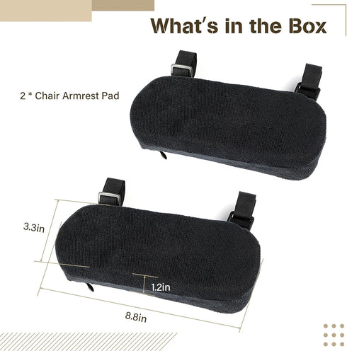 Memory Foam Chair Armrest Pads, 1 Pair Office Chair Arm Pads for Gaming Chair Elbow Support Cushions