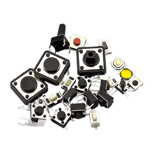 Tactile Button Switch Tact Switch Package, Micro Momentary Tact Assortment Kit (25 Value, 250PCS)