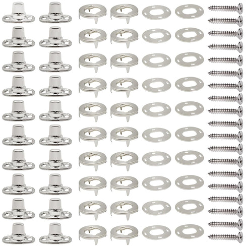 20 Sets Marine Grade Twist Lock Fasteners, Stainless Steel Plated Rotating Button Fasteners for Boats