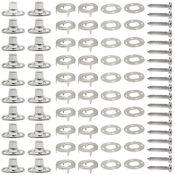 20 Sets Marine Grade Twist Lock Fasteners, Stainless Steel Plated Rotating Button Fasteners for Boats