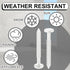 Blulu 60 3 Inch Pcs Vinyl Shutter Fastener Window Panel Peg Lok Pin Pegs Screws Shutter Spikes Anchor (White)