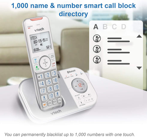 VTech VS112-27 DECT 6.0 Bluetooth Cordless Phone with 2 Handsets, Answering Machine, Call Blocking, Caller ID, Intercom