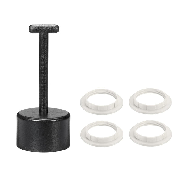 MECCANIXITY T Type E26/E27 Socket Ring Removal Tool with Lamp Shade Socket Rings, Light Replacing Accessories, White