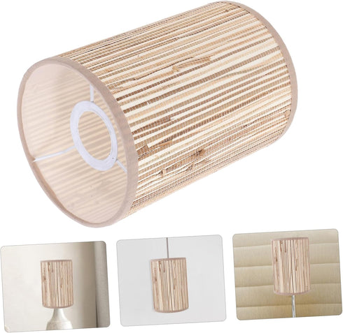 E27/E14 Large Woven Bamboo Lampshade for Table and Floor Lamps Decorative Ceiling Light Cover Handcrafted Rattan Light