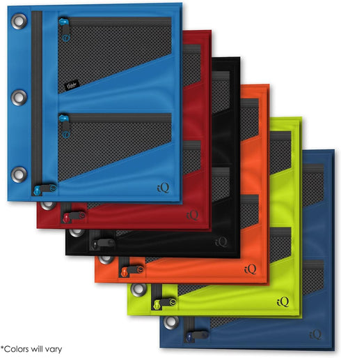iScholar Jumbo Expandable Pencil Pouch, 3 Pockets, Color Will Vary