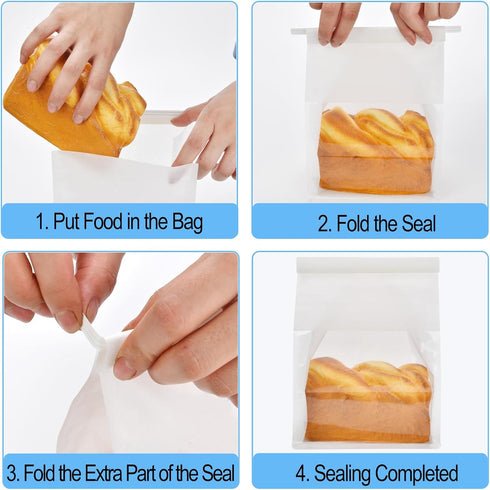 50 6.3'' 5.1'' 10.2'' Packaging(White) Funcoo pcs Bakery Bags with Window, x x Bakery Cookie Bags with Tin Tie Tab
